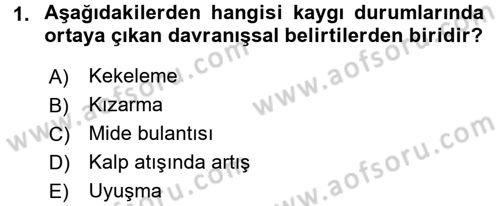 Yaşlılarda Çatışma Ve Stres Yönetimi 1 Dersi 2017 - 2018 Yılı 3 Ders Sınav Soruları 1. Soru