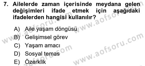 Yaşlılarda Çatışma Ve Stres Yönetimi 1 Dersi 2018 - 2019 Yılı 3 Ders Sınav Soruları 7. Soru