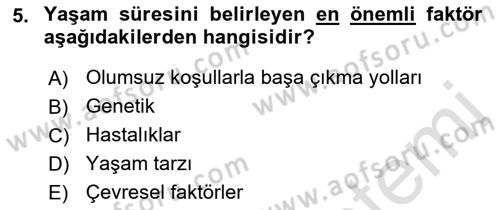 Yaşlılarda Çatışma Ve Stres Yönetimi 1 Dersi 2021 - 2022 Yılı Yaz Okulu Sınav Soruları 5. Soru