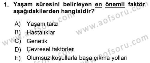 Yaşlılarda Çatışma Ve Stres Yönetimi 1 Dersi 2023 - 2024 Yılı Yaz Okulu Sınav Soruları 1. Soru