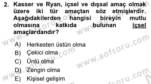 Yaşlılarda Çatışma Ve Stres Yönetimi 1 Dersi 2023 - 2024 Yılı Yaz Okulu Sınav Soruları 2. Soru