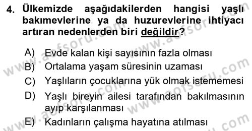 Yaşlılarda Çatışma Ve Stres Yönetimi 1 Dersi 2025 - 2026 Yılı (Vize) Ara Sınav Soruları 4. Soru