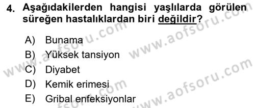 Yaşlılarda Çatışma Ve Stres Yönetimi 1 Dersi 2025 - 2026 Yılı (Final) Dönem Sonu Sınav Soruları 4. Soru
