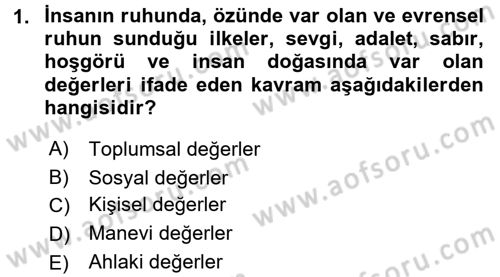 Yaşlılarda Çatışma Ve Stres Yönetimi 2 Dersi 2016 - 2017 Yılı 3 Ders Sınav Soruları 1. Soru