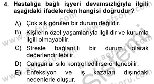 Yaşlılarda Çatışma Ve Stres Yönetimi 2 Dersi 2016 - 2017 Yılı 3 Ders Sınav Soruları 4. Soru