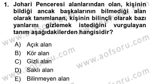 Yaşlılarda Çatışma Ve Stres Yönetimi 2 Dersi 2018 - 2019 Yılı Yaz Okulu Sınav Soruları 1. Soru