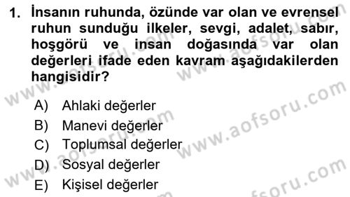 Yaşlılarda Çatışma Ve Stres Yönetimi 2 Dersi 2019 - 2020 Yılı (Vize) Ara Sınav Soruları 1. Soru