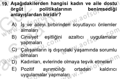 Yaşlılarda Çatışma Ve Stres Yönetimi 2 Dersi 2019 - 2020 Yılı (Vize) Ara Sınav Soruları 19. Soru