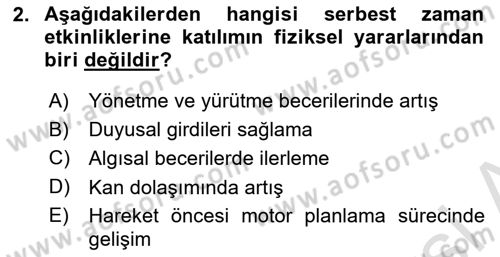 Yaşlılarda Çatışma Ve Stres Yönetimi 2 Dersi 2020 - 2021 Yılı Yaz Okulu Sınav Soruları 2. Soru