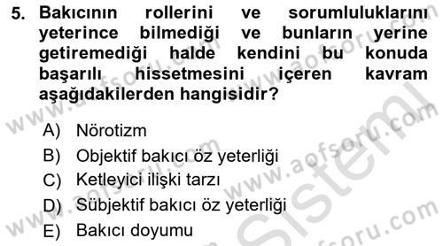 Yaşlılarda Çatışma Ve Stres Yönetimi 2 Dersi 2021 - 2022 Yılı (Final) Dönem Sonu Sınav Soruları 5. Soru