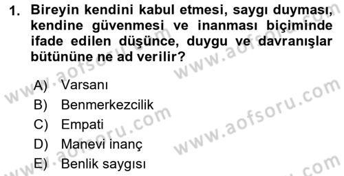 Yaşlılarda Çatışma Ve Stres Yönetimi 2 Dersi 2021 - 2022 Yılı Yaz Okulu Sınav Soruları 1. Soru