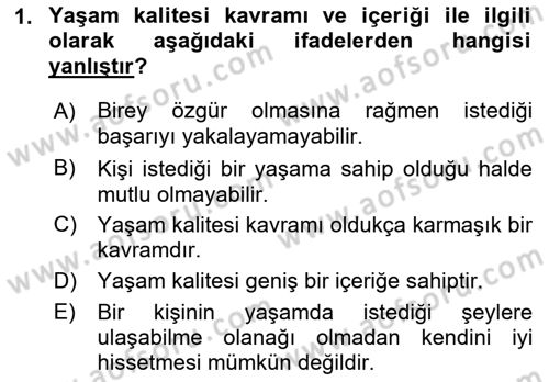 Yaşlılarda Çatışma Ve Stres Yönetimi 2 Dersi 2022 - 2023 Yılı Yaz Okulu Sınav Soruları 1. Soru