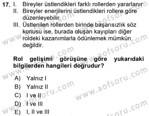 Yaşlılarda Çatışma Ve Stres Yönetimi 2 Dersi 2024 - 2025 Yılı (Vize) Ara Sınav Soruları 17. Soru