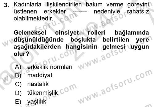 Yaşlılarda Çatışma Ve Stres Yönetimi 2 Dersi 2024 - 2025 Yılı (Vize) Ara Sınav Soruları 3. Soru