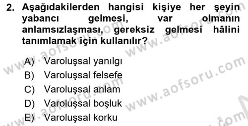 Yaşlılarda Çatışma Ve Stres Yönetimi 2 Dersi 2024 - 2025 Yılı (Final) Dönem Sonu Sınav Soruları 2. Soru