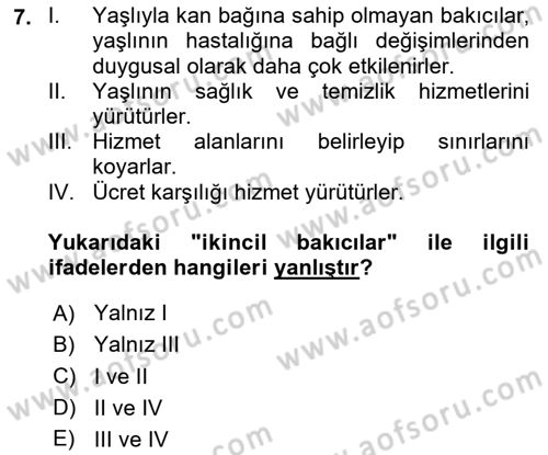 Yaşlılarda Çatışma Ve Stres Yönetimi 2 Dersi 2025 - 2026 Yılı (Vize) Ara Sınav Soruları 7. Soru