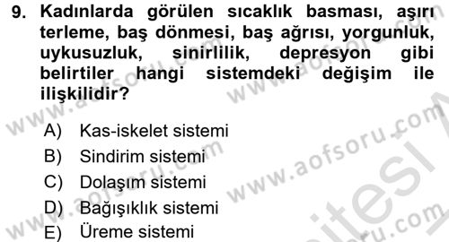 Yaşlılarda Davranış Sorunları Ve Uyum Dersi 2016 - 2017 Yılı (Vize) Ara Sınav Soruları 9. Soru