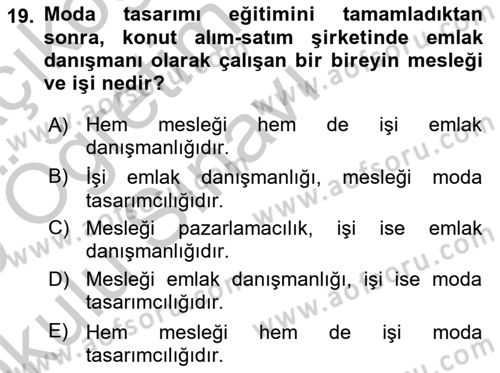Yaşlılarda Davranış Sorunları Ve Uyum Dersi 2018 - 2019 Yılı Yaz Okulu Sınav Soruları 19. Soru