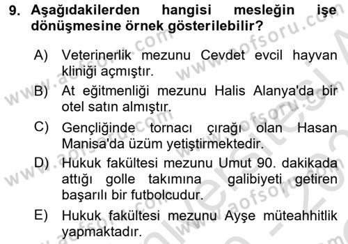 Yaşlılarda Davranış Sorunları Ve Uyum Dersi 2020 - 2021 Yılı Yaz Okulu Sınav Soruları 9. Soru