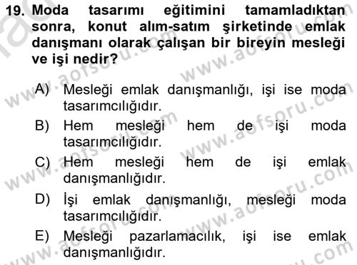 Yaşlılarda Davranış Sorunları Ve Uyum Dersi Ara Sınavı Deneme Sınav Soruları 19. Soru