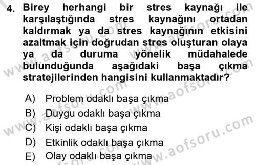 Yaşlılarda Davranış Sorunları Ve Uyum Dersi Ara Sınavı Deneme Sınav Soruları 4. Soru
