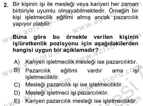 Yaşlılarda Davranış Sorunları Ve Uyum Dersi 2023 - 2024 Yılı (Final) Dönem Sonu Sınav Soruları 2. Soru