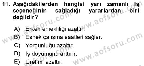 Yaşlılarda Davranış Sorunları Ve Uyum Dersi Ara Sınavı Deneme Sınav Soruları 11. Soru