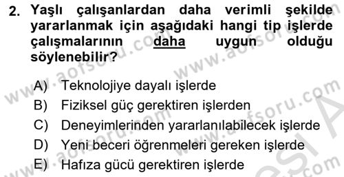 Yaşlılarda Davranış Sorunları Ve Uyum Dersi 2025 - 2026 Yılı (Vize) Ara Sınav Soruları 2. Soru