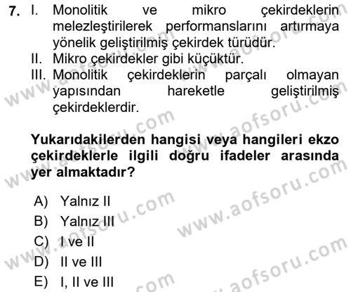 Bilişim Teknolojileri Dersi 2020 - 2021 Yılı Yaz Okulu Sınav Soruları 7. Soru