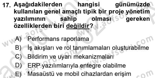 Bilişim Teknolojileri Dersi Ara Sınavı Deneme Sınav Soruları 17. Soru