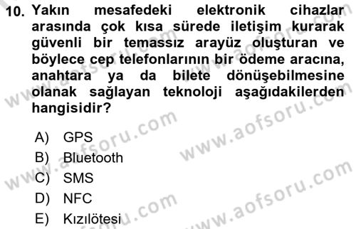 Bilişim Teknolojileri Dersi 2021 - 2022 Yılı (Final) Dönem Sonu Sınav Soruları 10. Soru