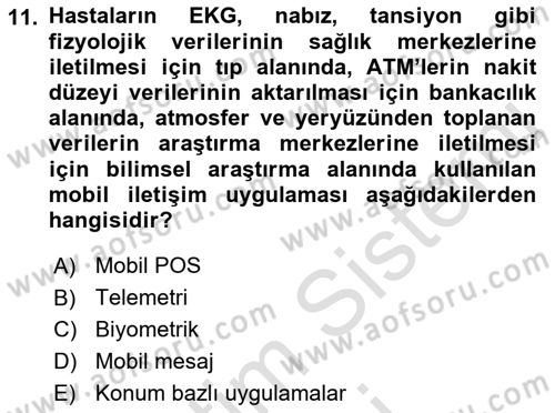 Bilişim Teknolojileri Dersi 2021 - 2022 Yılı (Final) Dönem Sonu Sınavı 11. Soru