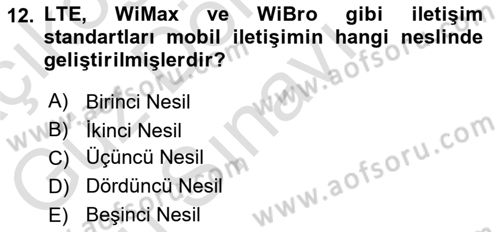 Bilişim Teknolojileri Dersi 2021 - 2022 Yılı (Final) Dönem Sonu Sınav Soruları 12. Soru