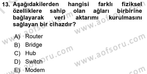 Bilişim Teknolojileri Dersi 2021 - 2022 Yılı (Final) Dönem Sonu Sınav Soruları 13. Soru