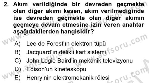Bilişim Teknolojileri Dersi 2021 - 2022 Yılı (Final) Dönem Sonu Sınav Soruları 2. Soru