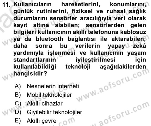 Bilişim Teknolojileri Dersi 2021 - 2022 Yılı Yaz Okulu Sınav Soruları 11. Soru