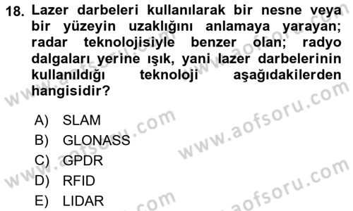 Bilişim Teknolojileri Dersi 2021 - 2022 Yılı Yaz Okulu Sınav Soruları 18. Soru