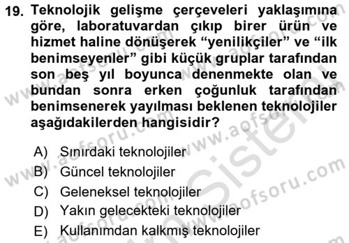 Bilişim Teknolojileri Dersi 2021 - 2022 Yılı Yaz Okulu Sınav Soruları 19. Soru