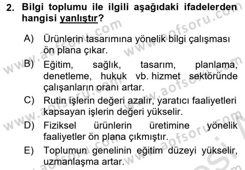 Bilişim Teknolojileri Dersi 2021 - 2022 Yılı Yaz Okulu Sınav Soruları 2. Soru