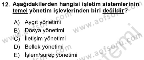 Bilişim Teknolojileri Dersi 2022 - 2023 Yılı (Vize) Ara Sınavı 12. Soru