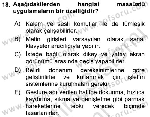 Bilişim Teknolojileri Dersi 2022 - 2023 Yılı (Vize) Ara Sınavı 18. Soru