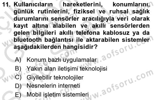 Bilişim Teknolojileri Dersi 2022 - 2023 Yılı (Final) Dönem Sonu Sınav Soruları 11. Soru