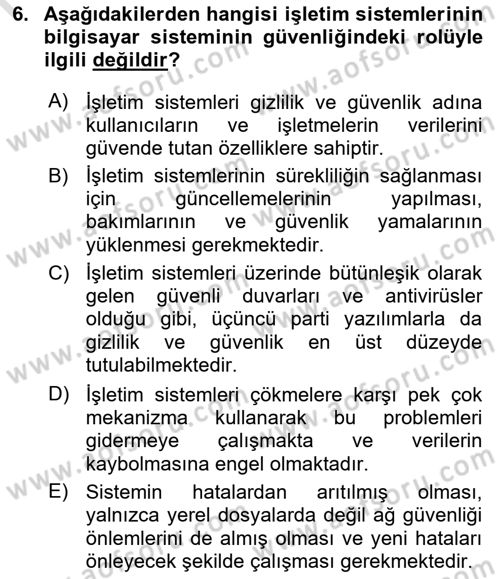 Bilişim Teknolojileri Dersi 2022 - 2023 Yılı (Final) Dönem Sonu Sınav Soruları 6. Soru