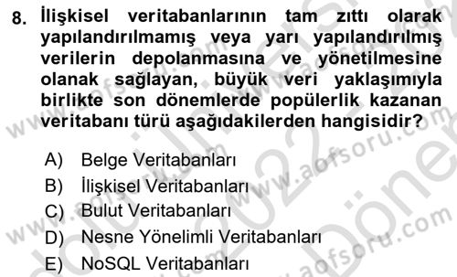 Bilişim Teknolojileri Dersi 2022 - 2023 Yılı (Final) Dönem Sonu Sınav Soruları 8. Soru