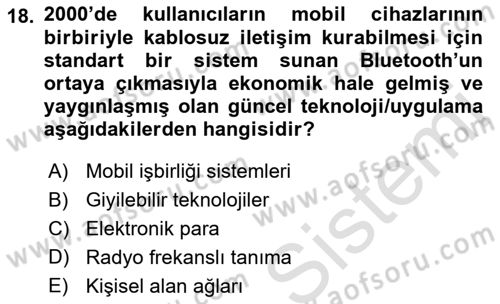 Bilişim Teknolojileri Dersi 2022 - 2023 Yılı Yaz Okulu Sınav Soruları 18. Soru