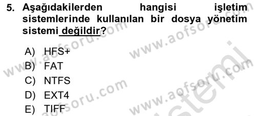 Bilişim Teknolojileri Dersi 2022 - 2023 Yılı Yaz Okulu Sınav Soruları 5. Soru