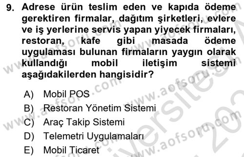 Bilişim Teknolojileri Dersi 2022 - 2023 Yılı Yaz Okulu Sınav Soruları 9. Soru