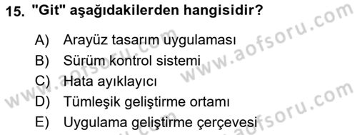 Bilişim Teknolojileri Dersi 2023 - 2024 Yılı (Final) Dönem Sonu Sınav Soruları 15. Soru