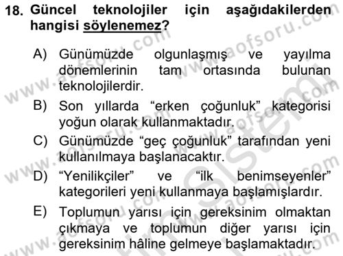 Bilişim Teknolojileri Dersi 2023 - 2024 Yılı (Final) Dönem Sonu Sınav Soruları 18. Soru