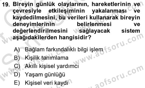 Bilişim Teknolojileri Dersi 2023 - 2024 Yılı (Final) Dönem Sonu Sınav Soruları 19. Soru